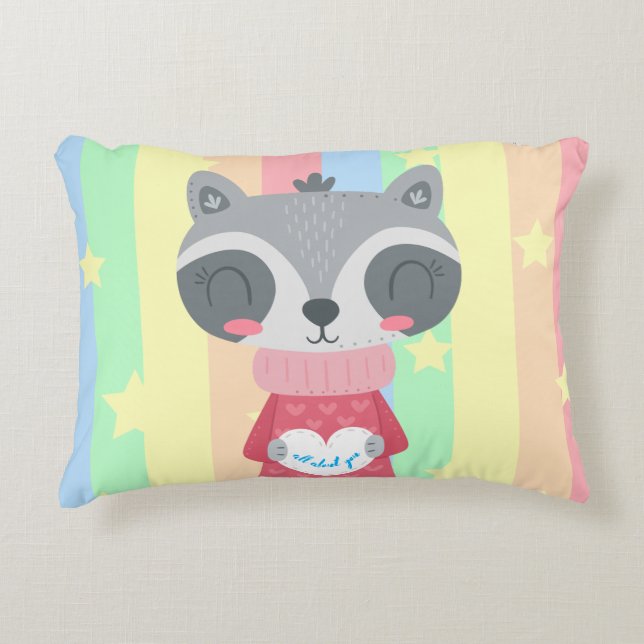 Princess Kitty Nursery Accent Pillow (Front)