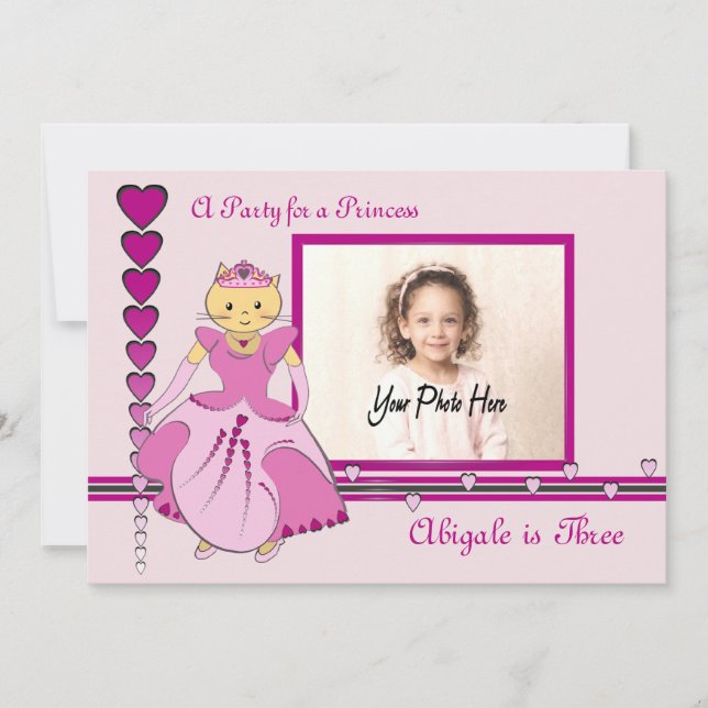 Princess Kitty Photo Invitation (Front)