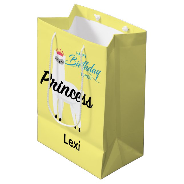 Princess Lama Design - Gift Bag - Large (Front Angled)