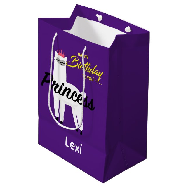 Princess Lama Design - Gift Bag - Large (Front Angled)