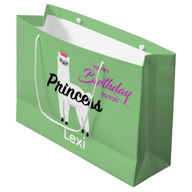 Princess Lama Design - Gift Bag - Large (Front Angled)
