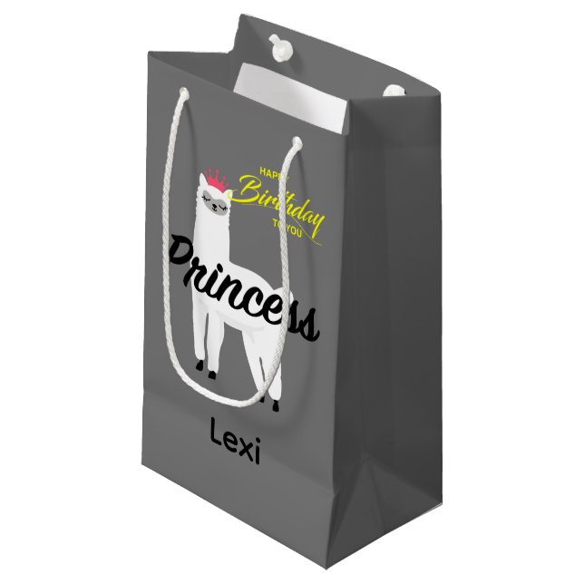 Princess Lama Design - Gift Bag - Small (Front Angled)