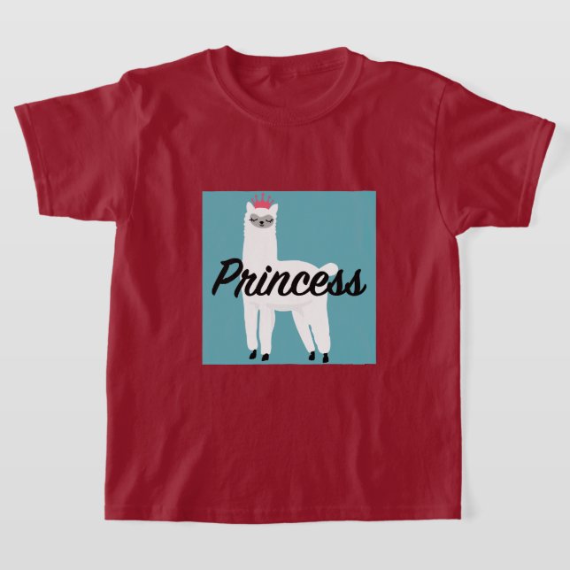 Princess Lama Design - Girls' Basic T-Shirt (Laydown)