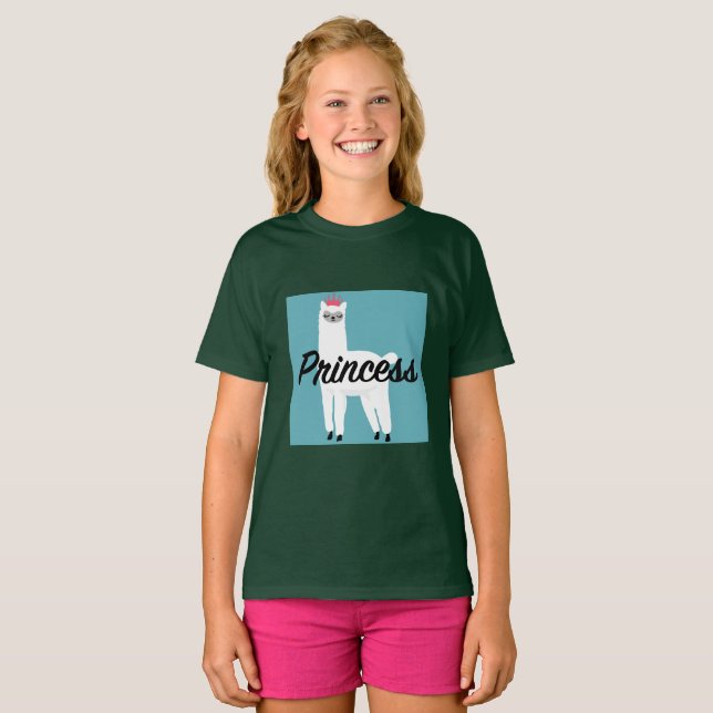 Princess Lama Design - Girls' Basic T-Shirt (Front Full)