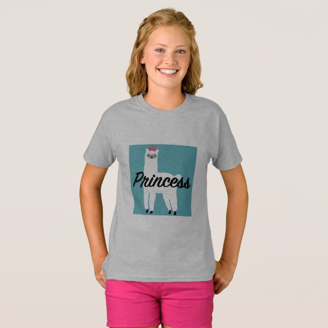 Princess Lama Design - Girls' Basic T-Shirt (Front Full)