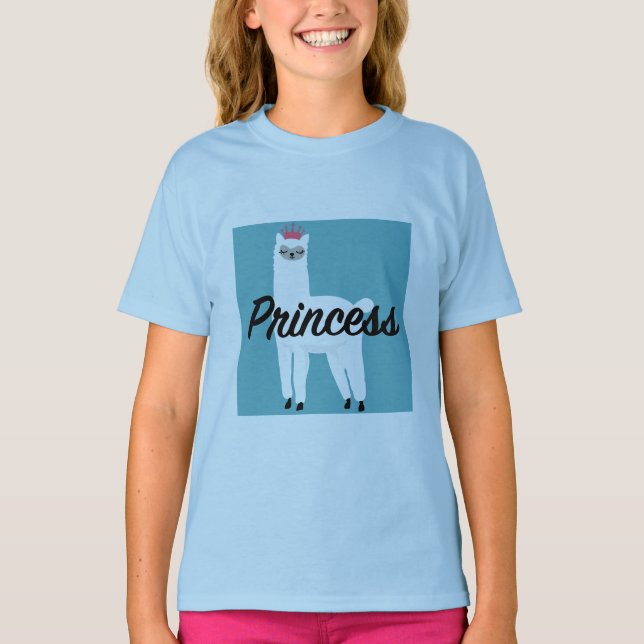 Princess Lama Design - Girls' Basic T-Shirt (Front)