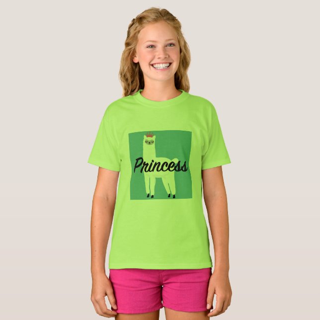 Princess Lama Design - Girls' Basic T-Shirt (Front Full)