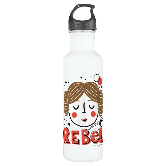 Princess Leia Doodle 710 Ml Water Bottle (Front)