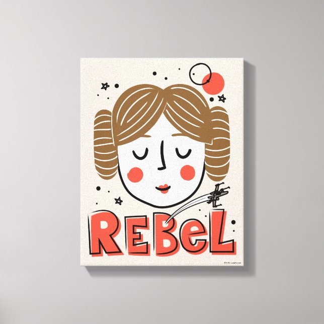 Princess Leia Doodle Canvas Print (Front)