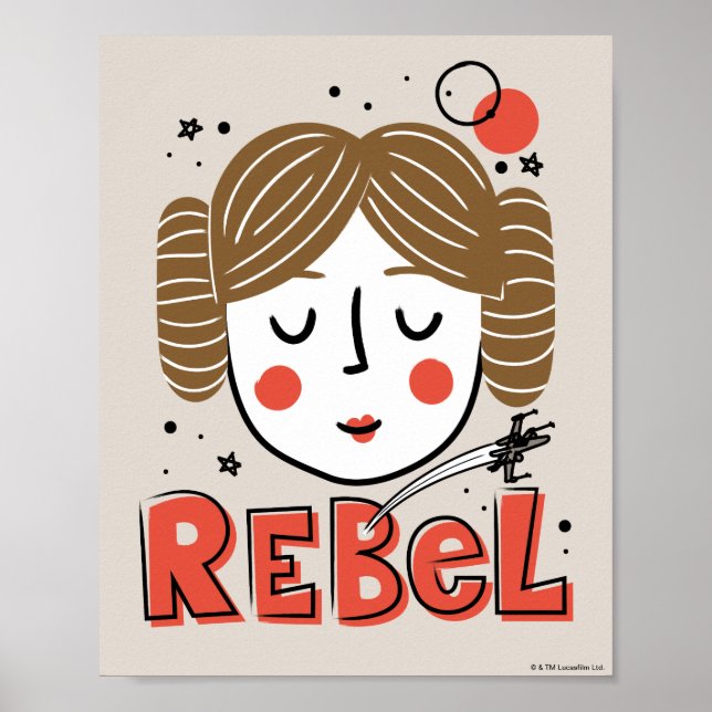 Princess Leia Doodle Poster (Front)