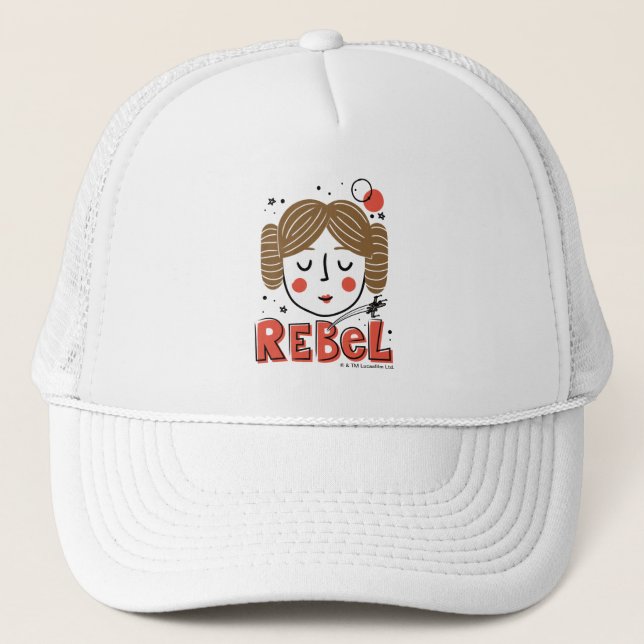 Princess Leia Doodle Trucker Hat (Front)