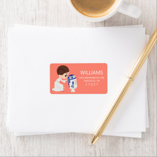 Princess Leia Little Rebel Baby Shower Label