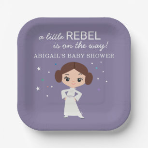 Princess Leia Little Rebel Baby Shower Paper Plate