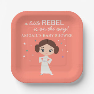 Princess Leia Little Rebel Baby Shower Paper Plate