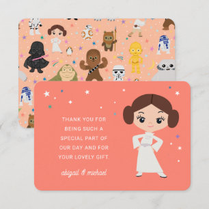 Princess Leia Little Rebel Baby Shower Thank You Card