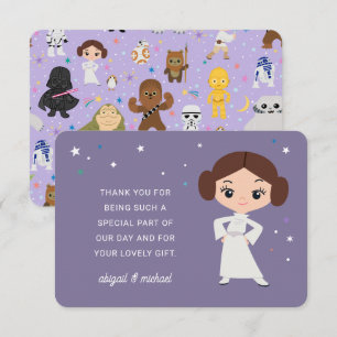 Princess Leia Little Rebel Baby Shower Thank You Card