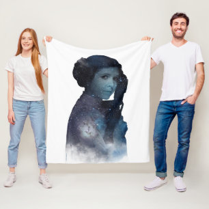 Princess Leia   Space Silhouette Fleece Blanket