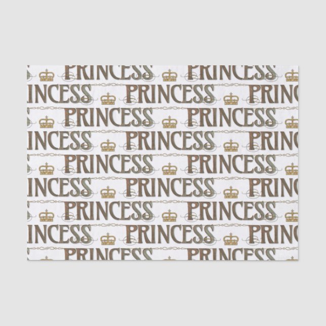 PRINCESS Lettering  - Elegant Rich Royal Tissue Paper (Front)