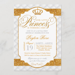 Princess Luxury White Gold Invitation Anniversaire