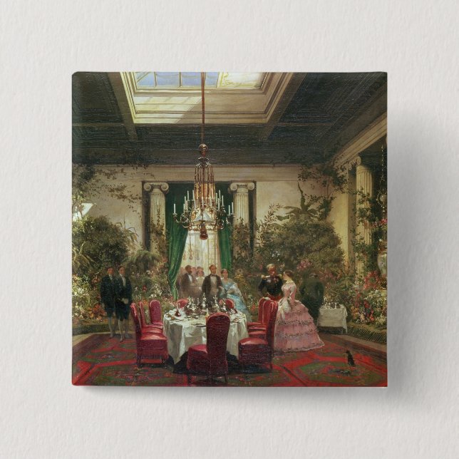 Princess Mathilde's Salle-a-Manger 2 Inch Square Button (Front)