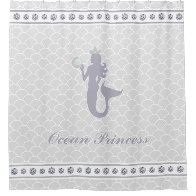 Princess Mermaid on Silver Grey Wavy (Front)