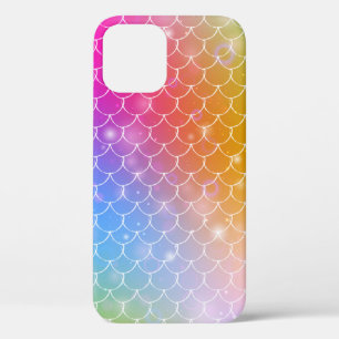 Princess mermaid with kawaii rainbow scales patter iPhone 12 case