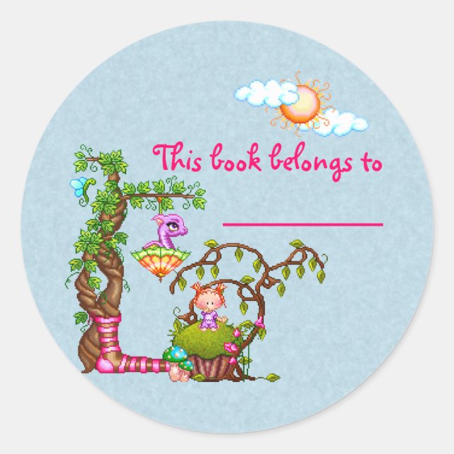 Princess Muffin & Friends Pixel Art Classic Round Sticker (Front)