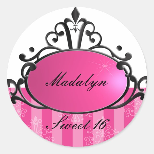 Princess Name Filigree Classic Round Sticker (Front)