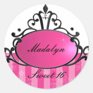 Princess Name Filigree Classic Round Sticker