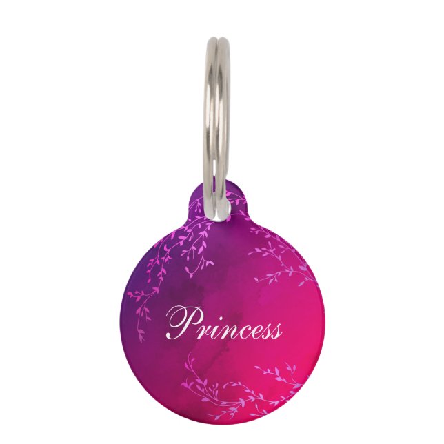 Princess name pink glitz pet tag (Front)