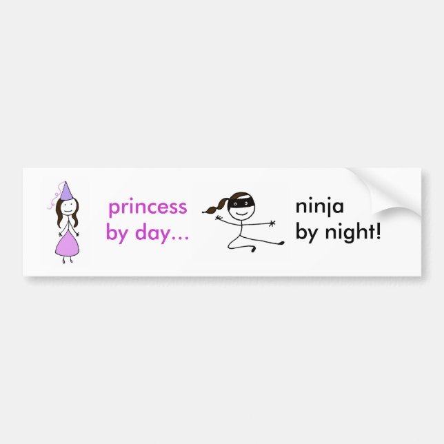 Princess Ninja Bumper Sticker (Front)