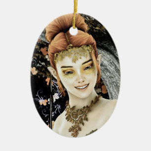 Princess of Autumn Ceramic Ornament