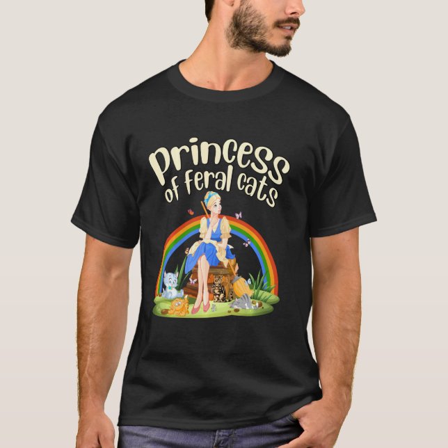 Princess Of Feral Cats Princess With Cats T-Shirt (Front)