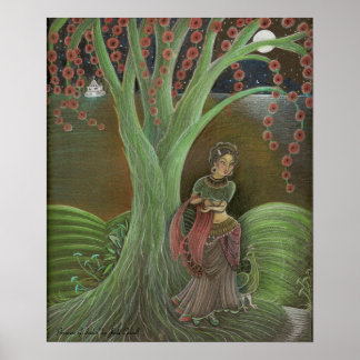 'Princess of India' Art Poster bronze matte uv