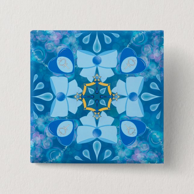 Princess of Mercury 2 Inch Square Button (Front)