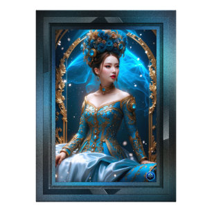 Princess Of The Blue Rose AI Art by Xzendor7 Photo Print