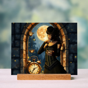 Princess of the Clocks – Keeper of Moonlit Hours. Acrylic Sign