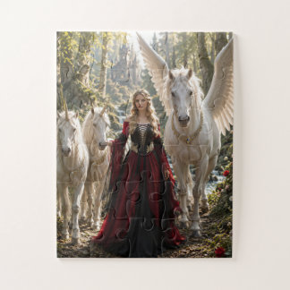 Princess of the Enchanted Unicorn Forest Jigsaw Puzzle