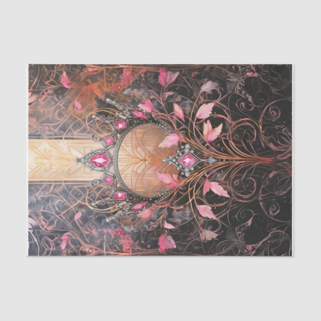Princess of the World, Royal Pink Art Deco Tissue Paper (Front)