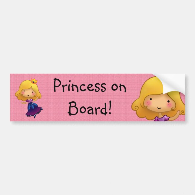 Princess on Board customizable sticker (Front)