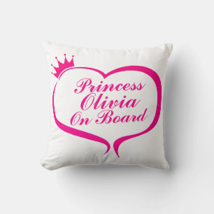 "Princess On Board"  Throw Pillow