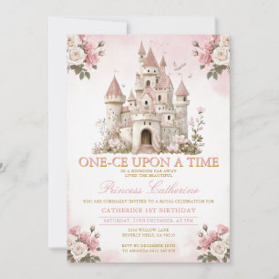 Princess ONE-CE Upon a time 1st birthday Castle Invitation