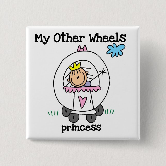 Princess Other Wheels 2 Inch Square Button (Front)
