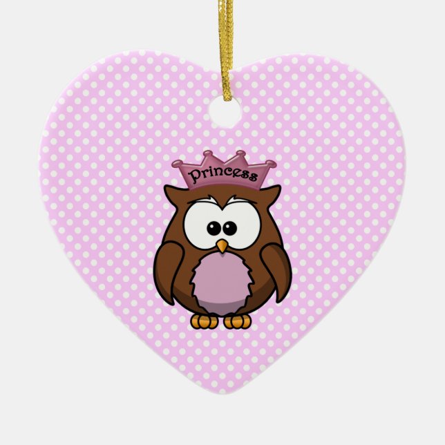 Princess owl ceramic ornament (Front)