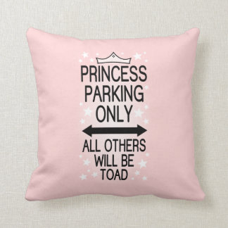 Princess Parking Only Throw Pillow