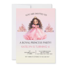 Princess Party Any Age Pink Birthday Invitation
