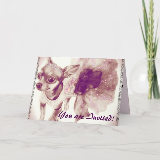 Princess Party Chihuahua invitations (Front)
