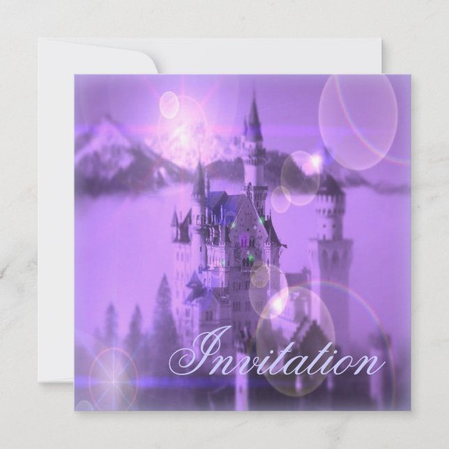 princess party fairytale castle invitation (Front)