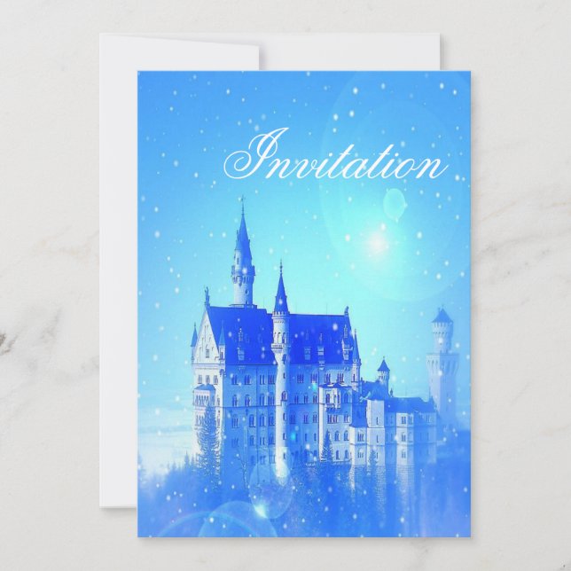 princess party fairytale castle invitation (Front)