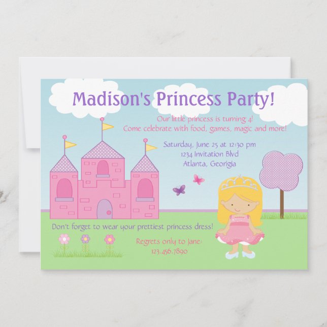 Princess Party Invitation (Front)